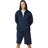Defy's Arda Erkek %100 Pamuk 2 İplik Şardonsuz Oversize Kapüşonlu Fermuarlı Lacivert Sweatshirt