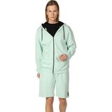 Defy's Arda Erkek %100 Pamuk 2 İplik Şardonsuz Oversize Kapüşonlu Fermuarlı Su Yeşili Sweatshirt - 2XL