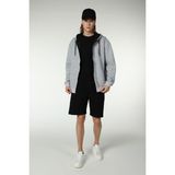 Defy's Arda Erkek Pamuklu İnterlok Şardonsuz Oversize Kapüşonlu Fermuarlı Kırçıllı Gri Melanj Sweatshirt