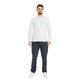 defy's Erkek Beli Lastikli Düz Paça Cepli Regular Fit Pantolon Lacivert-Beyaz, XL