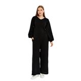 defy's Kadın Bol Paça Cepli Dokulu Regular Fit Pantolon Siyah, M