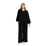 defy's Kadın Bol Paça Cepli Dokulu Regular Fit Pantolon Siyah, S