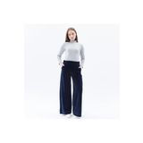 defys Kadın Kadife Oversize Bol Paça Pantolon Lacivert