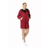 defy's KADIN KAPÜŞONLU FERMUARLI SWEATSHIRT, Bordo, XS