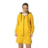 defy's KADIN KAPÜŞONLU FERMUARLI SWEATSHIRT, Sarı, L