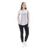 defy's Kadın Oversize Bisiklet Yaka Kısa Kollu Tişört Gri Melanj