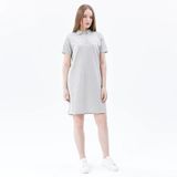 defy's Kadın Polo Yakalı Kısa Kollu Elbise Gri Melanj