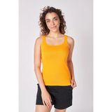 Defy's Kadın U Yaka Sıfır Kol Regular Fit Basic Geniş Askılı Tişört Neon Oranj - Neon Turuncu - M