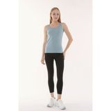 Defy's Kadın U Yaka Sıfır Kol Regular Fit Basic Geniş Askılı Tişört Yesıl - XS - Mint