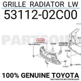 Dega Toyota Corolla 201822 Ön Tampon Panjuru Orta Çekı Kapaklı (Oem No: 53112-02C00)