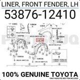 Dega Toyota Corolla Ön Çamurluk Davlumbazı Sol 2008-2013 (Oem No: 5387612410)