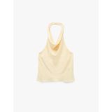 Degaje Halter Yaka Saten Bluz