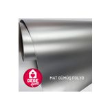 DEGE HOME Mat Gümüş Gri Yapışkanlı Folyo. Mobilya ve Beyaz Eşya Kaplama Folyosu