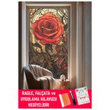 DEGE HOME Şeffaf, Desen Baskılı, Yapışkanlı Folyo. Duşakabin, Balkon, Mutfak, Banyo, Ofis Camı. Desen No:13005