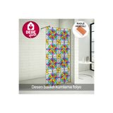 DEGE HOME Vitray Desenli Buzlu Cam Folyosu. Duşakabin, Balkon, Mutfak, Banyo, Ofis Camı. Desen No: 11002