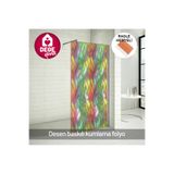 DEGE HOME Vitray Desenli Buzlu Cam Folyosu. Duşakabin, Balkon, Mutfak, Banyo, Ofis Camı. Desen No: 11004