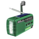 Degen DE-13 Solar Radyo Krank Dinamo FM MW SW1 SW2, Siyah | DSP acil durum radyosu, solar panelli, çevirme kollu dinamo, Powerbank fonksiyonu, LED el feneri ve SOS siren.