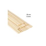 değerli hobi ahşap bambu çubuk 15 cm 5 mm 120 adet