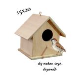 Değerli Hobi Ahşap Kayın Kuş Yuvası Kuş Evi Dış Mekan Suya Dayanıklı 15X15x20 Cm