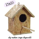 Değerli Hobi Ahşap Kuş Yuvası Dış Mekan 13x18 cm Suya Dayanıklı Malzeme