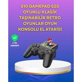 Değirmen Grup 2.4 Inç Ekranlı 500 Oyunlu Taşınabilir Retro Oyun Konsolu, Şarjlı El Tipi Mini ( Lisinya )