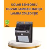 Değirmen Grup 20 LED Güneş Enerjili Hareket Sensörlü Dış Mekan Duvar Lambası ( Lisinya )