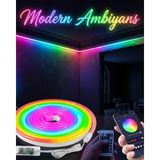 Değirmen Grup Dekoratif Rgb LED Şerit Neon Işık 3 Metre Su Geçirmez Uzaktan Kumandalı Ortam Aydınlatması - Lisinya