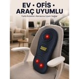 Değirmen Grup Isıtmalı Bel Masaj Minderi Ev Ofis Araç Uyumlu Titreşimli Destek - Lisinya