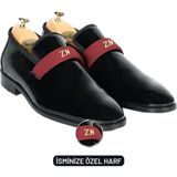Değirmen Grup Isme Özel Smokin Salon Erkek Ayakkabısı - %100 Hakiki Deri - Gümüş Konseptli - AA01016 - Bordo - 43