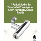 Değirmen Grup Krom Musluk Başlığı | 4'ü 1 Arada Su Çıkışı | Kolay Montajlı - Lisinya