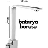 Değirmen Grup Krom Mutfak Evye Batarya Için Köşeli Su Borusu Paslanmaz ve Eca Uyumlu 20X20 ( Lisinya )
