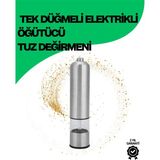 Değirmen Grup Şeffaf Hazneli Elektrikli Tuz Karabiber Öğütücü Pilli Taşınabilir Mutfak Aleti - Lisinya