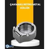 Değirmen Grup Yuvarlak Çakmaklı Küllük Dayanıklı Metal Yapı - Lisinya