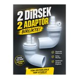 değişim plastik 2 Dirsek + 2 Adaptör Seti | Çamaşır Makinesi, Bulaşık Makinesi ve Su Arıtma Hortumu Bağlantı Aparatı