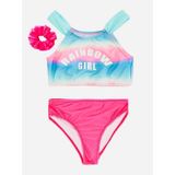 Degrade baskılı kız çocuk bikini takım