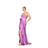 degz Straplez Anvelop Saten Abiye Elbise, 40, 81705202455514, Eflatun, Kadın