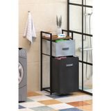 Dehalimited Dh11 Raflı Çamaşır Sepeti Banyo Dolabı Kirli Sepetli Banyo Düzenleyici Çamaşırlık Kahverengi