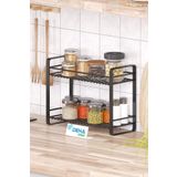 DEHALİMİTED Masa Tezgah Üstü Düzenleyici Metal Organizer Raf Banyo Mutfak Rafı Baharatlık Makyaj Standı