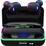Deilmi IOS-Android Uyumlu Kablosuz Kulakiçi V5.1 Mikrofonlu Powerbank Kutulu Db-17 Bluetooth Kulaklık - Siyah