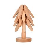 DEİNHAUS Ahşap Noel Ağacı Figürü, Doğal Renk, Kayın Ağacı, 22.35 cm Yükseklik, Masa Üstü Dekoratif Süs