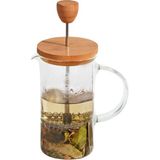 Deinhaus Bambu Kapaklı Cam French Press – Isıya Dayanıklı Çay ve Kahve Demliği, 600 ml Şeffaf Cam, Paslanmaz - Standart - Renkli