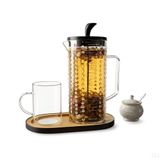 DEİNHAUS Boncuk Desenli Plastik French Press – Hafif & Dayanıklı Çay ve Kahve Demleme Aparatı