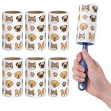 Deinhaus Tüy Toplayıcı Roller Seti, 6 Rulo, Kedi ve Köpek Tüyü Temizleyici, Ergonomik Sap, Hassas Yüzeylere Uygun