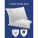 Dejavu Teks Pamuklu 2'li Yastık Alezi Kılıfı Su Sıvı Geçirmez - 50 x 70 cm - Beyaz