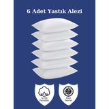 Dejavu Teks Pamuklu, 6'lı Yastık Alezi, Yastık Kılıfı, Su / Sıvı Geçirmez - 50 x 70 cm - Beyaz