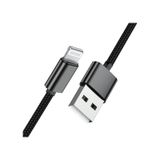 Deji Apple iPhone Uyumlu USB To Lightning 6 6S 7 8 X XS XR 11 12 13 14 Pro Max Plus Örgülü Hızlı Şarj Kablosu Siyah