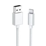 Deji iPhone Hızlı Şarj Kablosu Usb to Lightning 5/ 5s/ 6/ 6s/ 7 / Plus/Se 1 2 3 Nesil ile Uyumlu Örgülü Beyaz