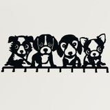 DEKADRON 6-8-10 Katlanır Kancalı Metal Köpek Temalı Duvara Monte Portmanto, Banyo Giriş Yolu Oturma Odası Yatak Odası için Duvara Monte Askı, Metal Elbise Kancaları, (100x39cm (39"x15") 10 Kanca)