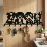 DEKADRON 6-8-10 Katlanır Kancalı Metal Köpek Temalı Duvara Monte Portmanto, Banyo Giriş Yolu Oturma Odası Yatak Odası için Duvara Monte Askı, Metal Elbise Kancaları, (80x31cm (32"x12") 8 Kanca)