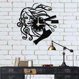 DEKADRON Benzersiz Tasarım Metal Duvar Saati Kuaför - Metal Duvar Sanatı İşleri - Metal Duvar Dekoru Ev Ofis Dekorasyonu Modern Endüstriyel Sessiz Hareket (20" G x 20" Y/51x51cm)